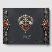 Prachtig gotisch hart gastenboek (Achterkant)