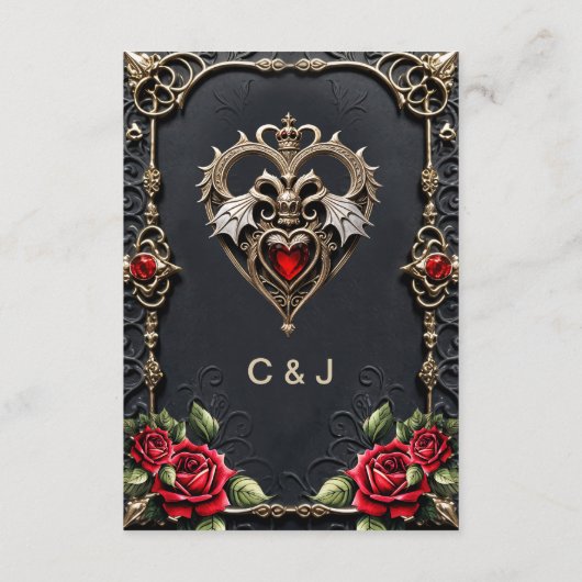 Prachtig gotisch hart informatiekaartje (Achterkant)