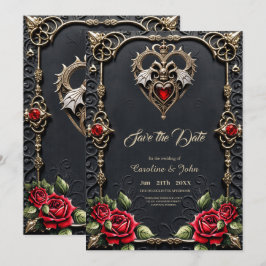 Prachtig gotisch hart save the date