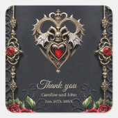 Prachtig gotisch hart vierkante sticker (Voorkant)