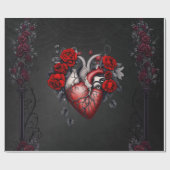 Prachtig gotisch Victoriaans hart Cadeaupapier (Vlak)