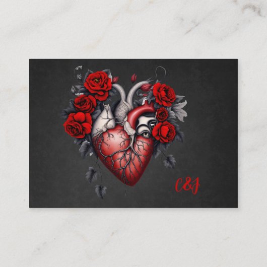 Prachtig gotisch Victoriaans hart Informatiekaartje (Achterkant)