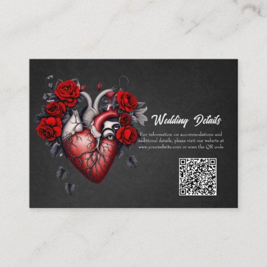 Prachtig gotisch Victoriaans hart Informatiekaartje (Voorkant)