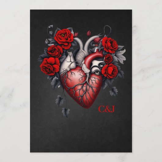 Prachtig gotisch Victoriaans hart Menu (Achterkant)