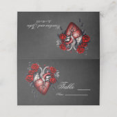 Prachtig gotisch Victoriaans hart Plaatskaartje (Buitenkant ongevouwen)