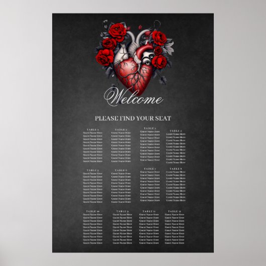 Prachtig gotisch Victoriaans hart Poster (Voorkant)