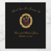 Prachtig Gotische bruiloft Wijn Etiket (Enkel label)