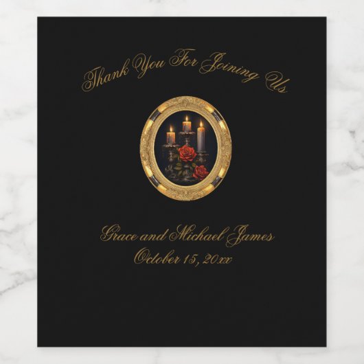 Prachtig Gotische bruiloft Wijn Etiket (Enkel label)