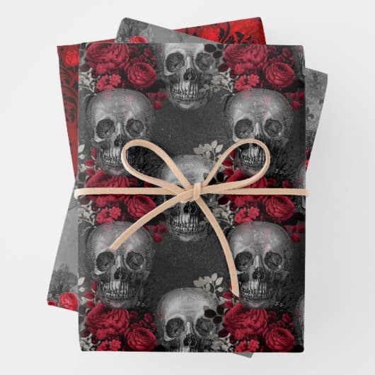 Prachtig gotische schedels en Design Inpakpapier Vel (In situ)