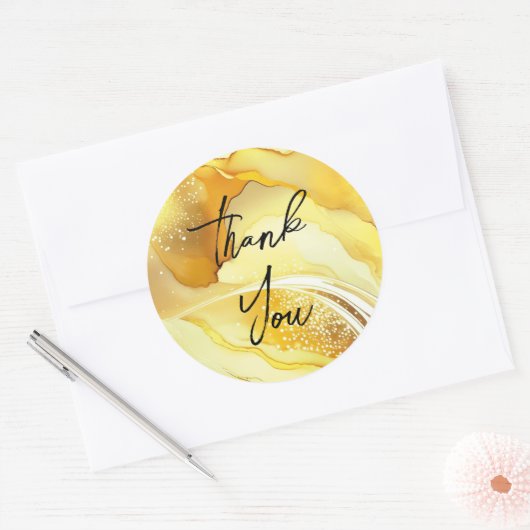 Prachtig goud dank u stickers (Envelop)