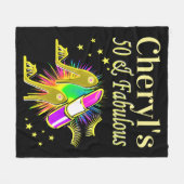 PRACHTIG GOUD GEPERSONALISEERD 50 JAAR OUD FLEECE DEKEN (Voorkant (Horizontaal))