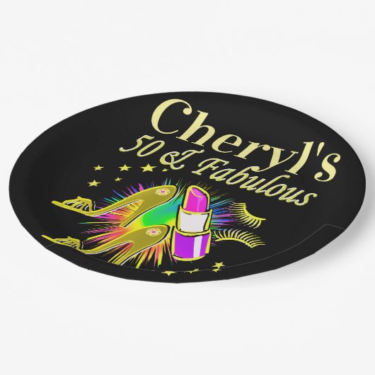 PRACHTIG GOUD GEPERSONALISEERD 50 JAAR OUD PAPIEREN BORDJE (Gekanteld)