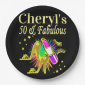 PRACHTIG GOUD GEPERSONALISEERD 50 JAAR OUD PAPIEREN BORDJE (Voorkant)