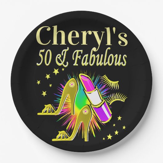 PRACHTIG GOUD GEPERSONALISEERD 50 JAAR OUD PAPIEREN BORDJE (Voorkant)