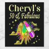 PRACHTIG GOUD GEPERSONALISEERD 50 JAAR OUD WIJN ETIKET (Enkel label)