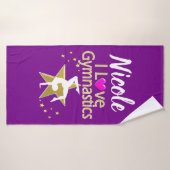 PRACHTIG GOUD IK HOU VAN GYMNASTIEK DESIGN BADHANDDOEK (Badhanddoek)