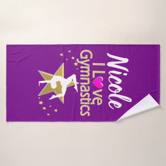 PRACHTIG GOUD IK HOU VAN GYMNASTIEK DESIGN BADHANDDOEK (Badhanddoek)