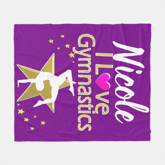 PRACHTIG GOUD IK HOU VAN GYMNASTIEK DESIGN FLEECE DEKEN (Voorkant (Horizontaal))