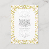 Prachtig Goud Lijst Katholieke Zwangerschapsgebed  Plaatskaartje (Voorkant)