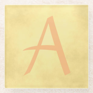 Prachtig goud monogram glazen onderzetter