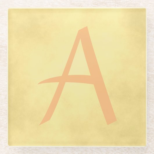 Prachtig goud monogram glazen onderzetter (Voorkant)