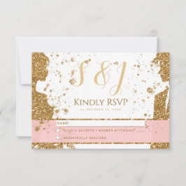 Prachtig - Goud Roze RSVP 1 Kaartje