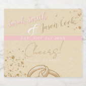 Prachtig - goud roze sparkling wijnetiket (Enkel label)