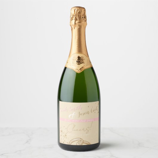 Prachtig - goud roze sparkling wijnetiket (Voorkant)