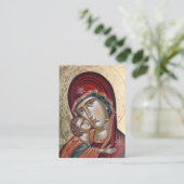 Prachtig goud Theotokos Memorial Prayer Kaart Plaatskaartje (Staand voorkant)