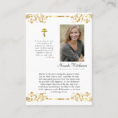 Prachtig goud Theotokos Memorial Prayer Kaart Plaatskaartje (Achterkant)