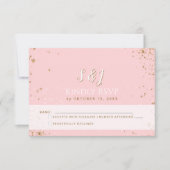 Prachtig - Gouden Roze RSVP 2 Kaartje (Voorkant)