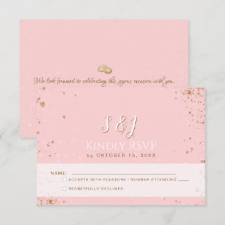 Prachtig - Gouden Roze RSVP 2 Kaartje