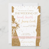 Prachtig - Gouden Roze UITNODIGING 1 (Voorkant)