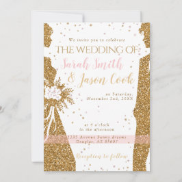 Prachtig - Gouden Roze UITNODIGING 1