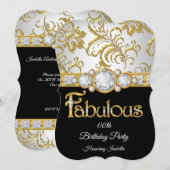 Prachtig gouden zwart diamanten wit verjaardagsfee kaart (Voorkant / Achterkant)