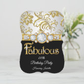 Prachtig gouden zwart diamanten wit verjaardagsfee kaart (Staand voorkant)