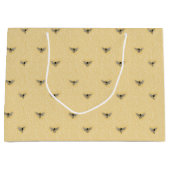 Prachtig grafisch handgeschreven bijenpatroon large cadeautasje (Voorkant)