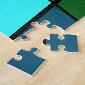 Prachtig grafisch ontwerp als Glas in lood op een Legpuzzel (Zijkant)