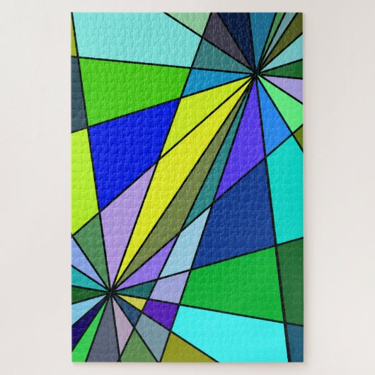 Prachtig grafisch ontwerp als Glas in lood op een Legpuzzel (Verticaal)