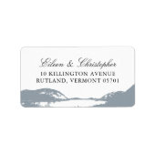 Prachtig grijs bergmeer | Bruiloft Etiket (Voorkant)