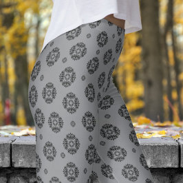 Prachtig grijs en zwart Mandela patroon Leggings