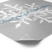 Prachtig grijs Inspirerend Snowflake Poster (Hoek)