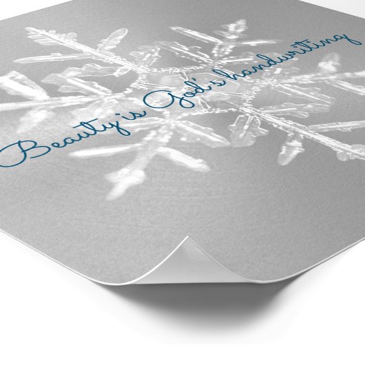 Prachtig grijs Inspirerend Snowflake Poster (Hoek)