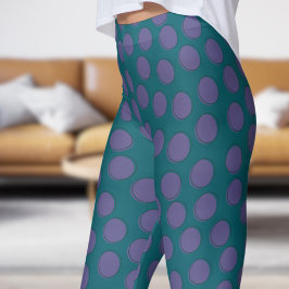Prachtig groen Blauwgroen en roze Polka Dot Patter Leggings