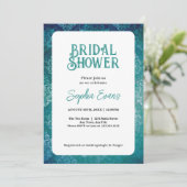 Prachtig groen damast wit Vrijgezellenfeest Kaart (Staand voorkant)