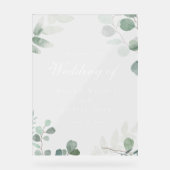 Prachtig groen Elegantie Grote bruiloft teken Acryl Bord (Voorkant)