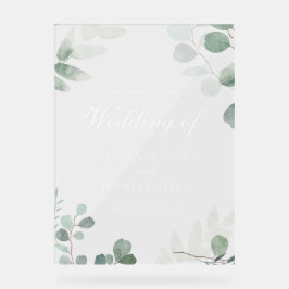 Prachtig groen Elegantie Grote bruiloft teken Acryl Bord