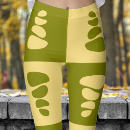 Prachtig groen en duin kiezels patroon leggings