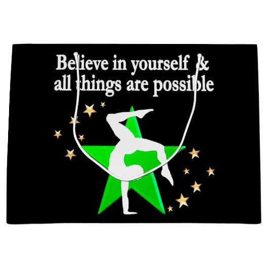 PRACHTIG GROEN GYMNASTIEK ONTWERP GROOT CADEAUZAKJE (Voorkant)