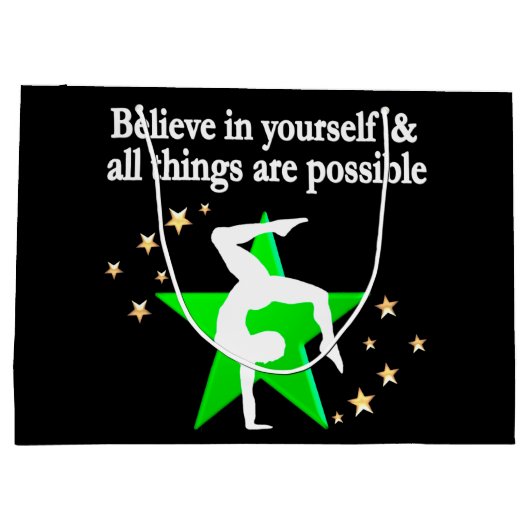 PRACHTIG GROEN GYMNASTIEK ONTWERP GROOT CADEAUZAKJE (Achterkant)